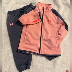 Under Armour Toddler Girl Set - 24 Months (Peach/Grey)
